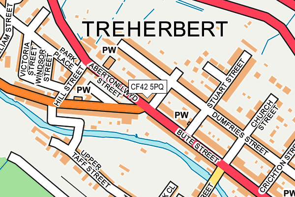CF42 5PQ map - OS OpenMap – Local (Ordnance Survey)