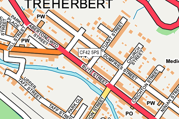 CF42 5PS map - OS OpenMap – Local (Ordnance Survey)