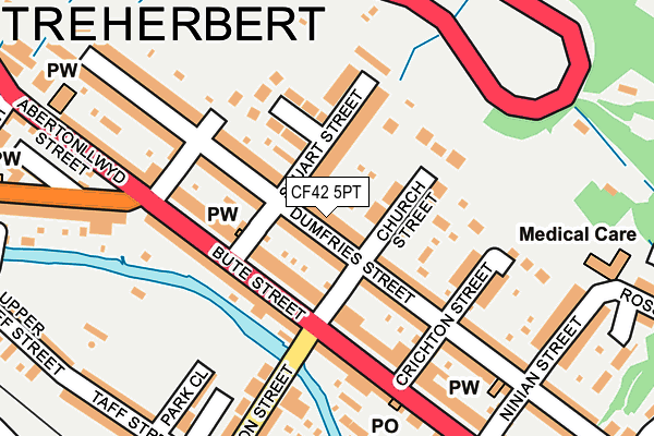 CF42 5PT map - OS OpenMap – Local (Ordnance Survey)