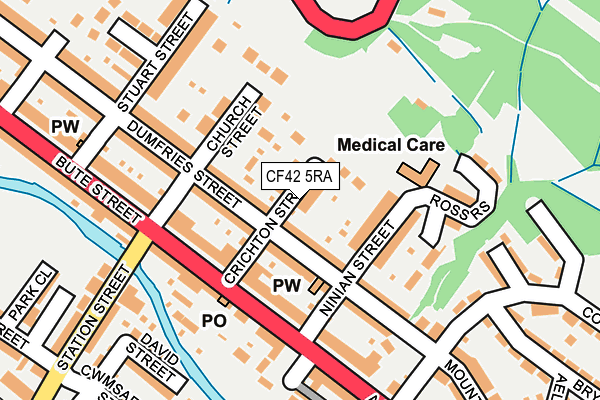 CF42 5RA map - OS OpenMap – Local (Ordnance Survey)