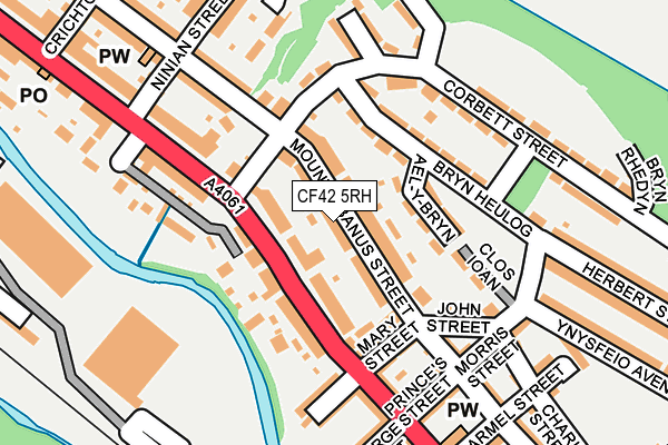 CF42 5RH map - OS OpenMap – Local (Ordnance Survey)