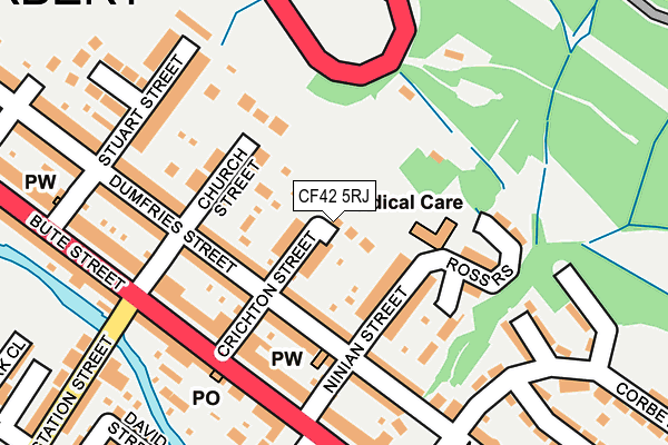 CF42 5RJ map - OS OpenMap – Local (Ordnance Survey)
