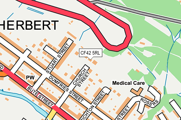 CF42 5RL map - OS OpenMap – Local (Ordnance Survey)