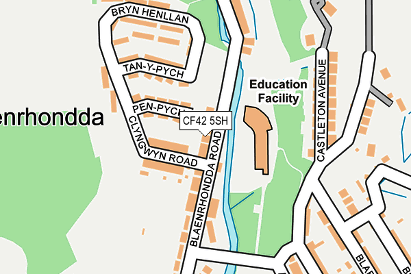 CF42 5SH map - OS OpenMap – Local (Ordnance Survey)