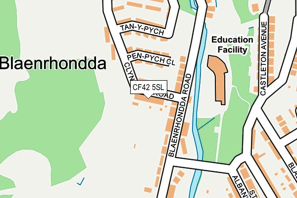 CF42 5SL map - OS OpenMap – Local (Ordnance Survey)