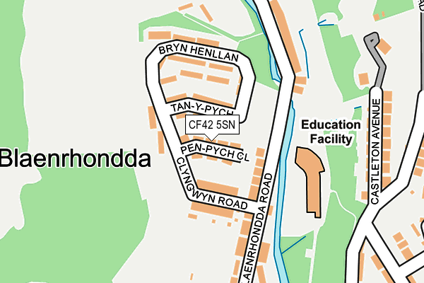 CF42 5SN map - OS OpenMap – Local (Ordnance Survey)