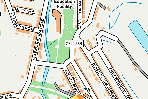 CF42 5SR map - OS OpenMap – Local (Ordnance Survey)