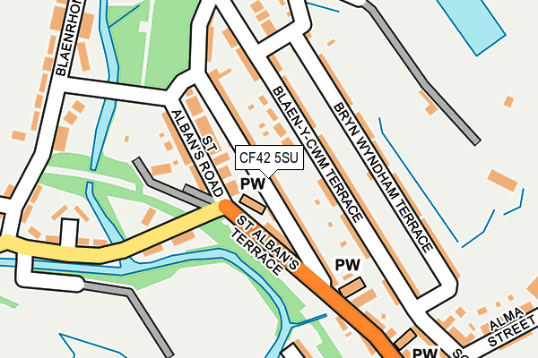 CF42 5SU map - OS OpenMap – Local (Ordnance Survey)