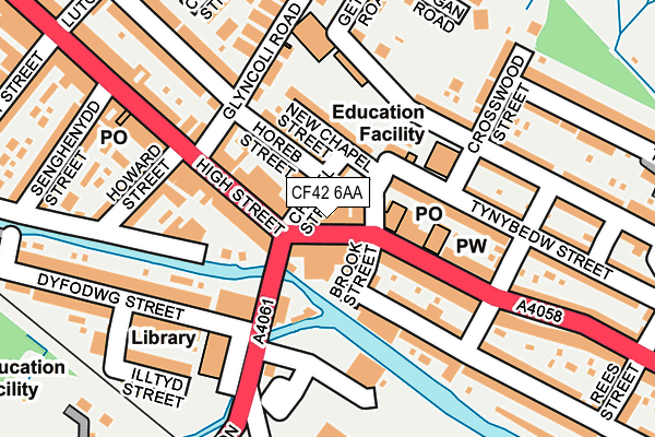 CF42 6AA map - OS OpenMap – Local (Ordnance Survey)