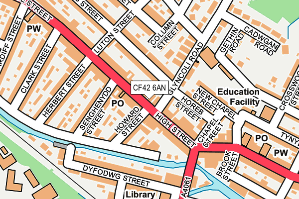 CF42 6AN map - OS OpenMap – Local (Ordnance Survey)