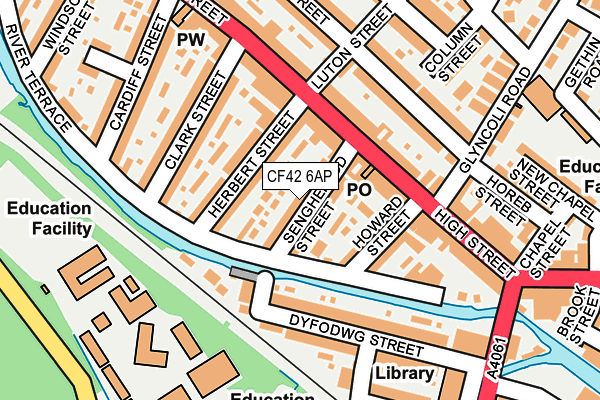 CF42 6AP map - OS OpenMap – Local (Ordnance Survey)