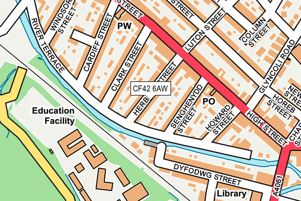 CF42 6AW map - OS OpenMap – Local (Ordnance Survey)