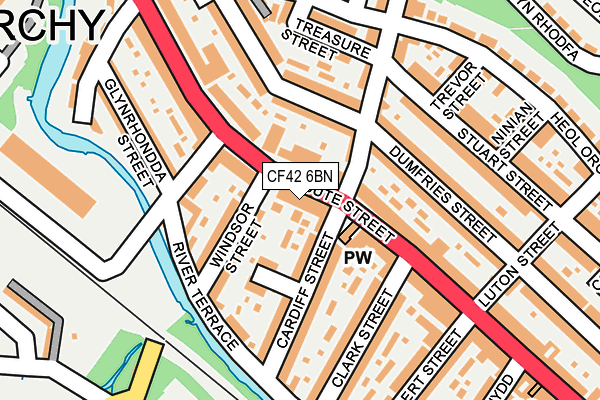 CF42 6BN map - OS OpenMap – Local (Ordnance Survey)