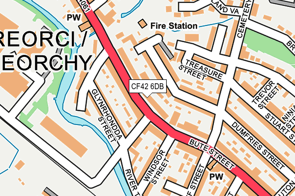 CF42 6DB map - OS OpenMap – Local (Ordnance Survey)