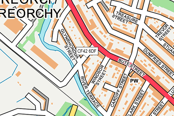 CF42 6DF map - OS OpenMap – Local (Ordnance Survey)