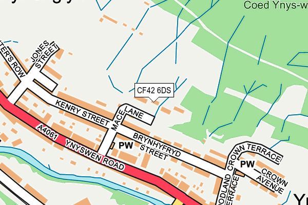 CF42 6DS map - OS OpenMap – Local (Ordnance Survey)