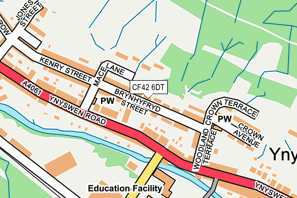 CF42 6DT map - OS OpenMap – Local (Ordnance Survey)