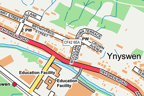 CF42 6EA map - OS OpenMap – Local (Ordnance Survey)