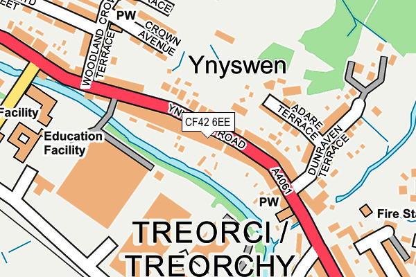 CF42 6EE map - OS OpenMap – Local (Ordnance Survey)