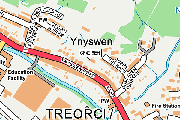 CF42 6EH map - OS OpenMap – Local (Ordnance Survey)