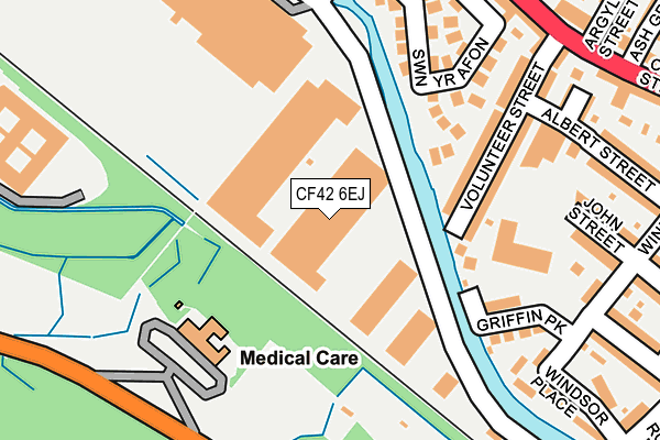 CF42 6EJ map - OS OpenMap – Local (Ordnance Survey)