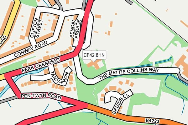 CF42 6HN map - OS OpenMap – Local (Ordnance Survey)