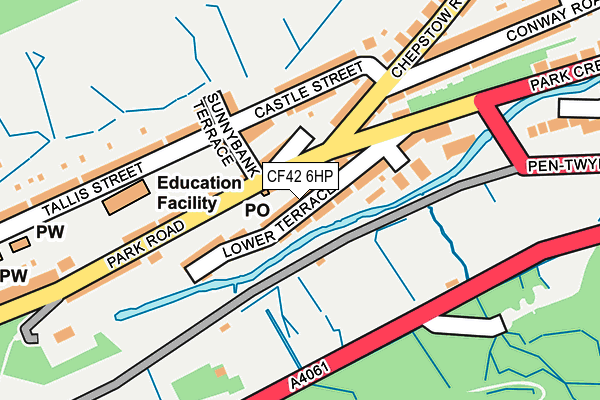 CF42 6HP map - OS OpenMap – Local (Ordnance Survey)