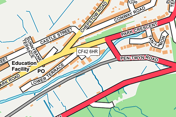 CF42 6HR map - OS OpenMap – Local (Ordnance Survey)