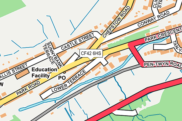 CF42 6HS map - OS OpenMap – Local (Ordnance Survey)
