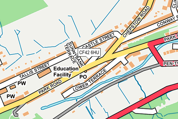 CF42 6HU map - OS OpenMap – Local (Ordnance Survey)