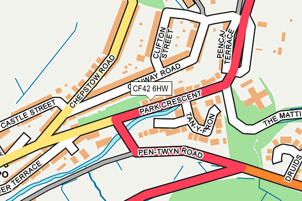 CF42 6HW map - OS OpenMap – Local (Ordnance Survey)