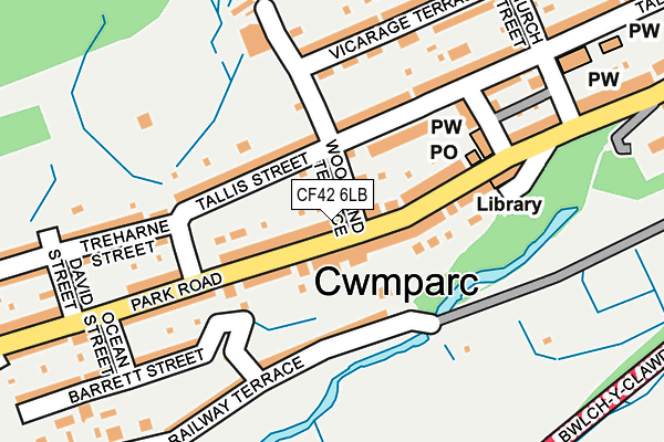 CF42 6LB map - OS OpenMap – Local (Ordnance Survey)