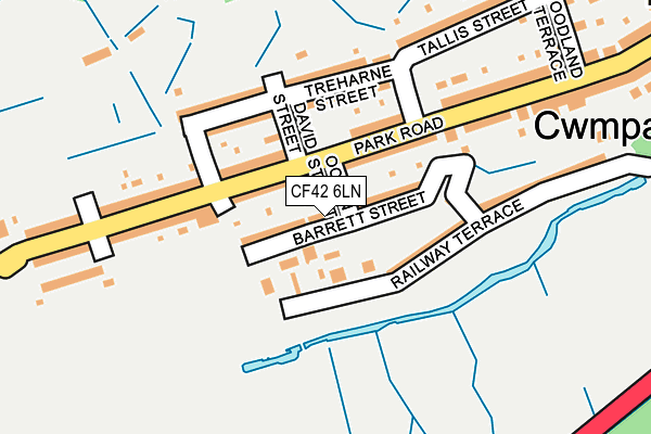 CF42 6LN map - OS OpenMap – Local (Ordnance Survey)