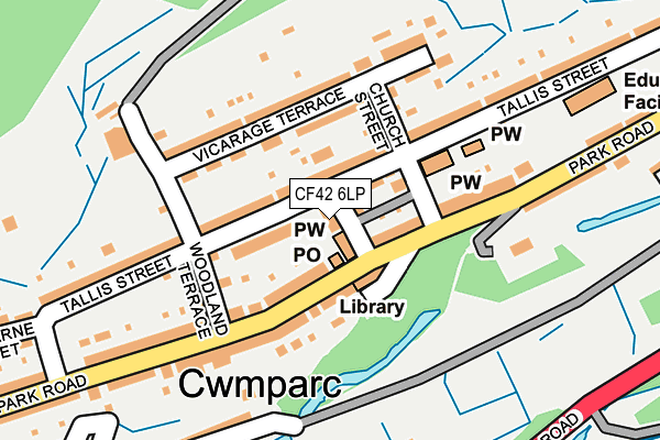 CF42 6LP map - OS OpenMap – Local (Ordnance Survey)
