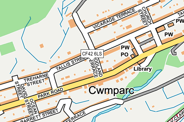 CF42 6LS map - OS OpenMap – Local (Ordnance Survey)