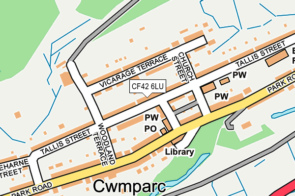 CF42 6LU map - OS OpenMap – Local (Ordnance Survey)