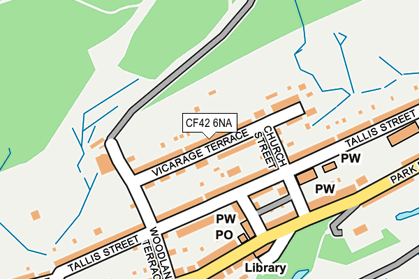 CF42 6NA map - OS OpenMap – Local (Ordnance Survey)