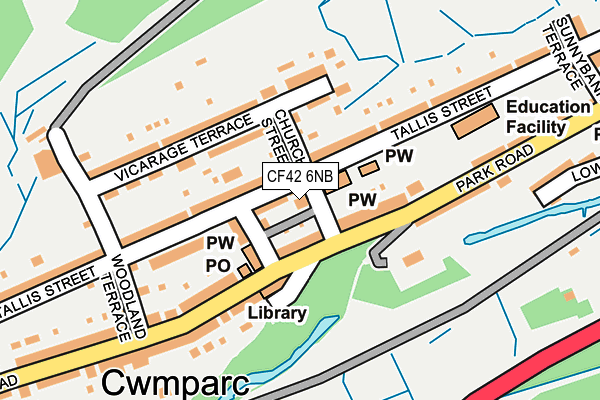 CF42 6NB map - OS OpenMap – Local (Ordnance Survey)