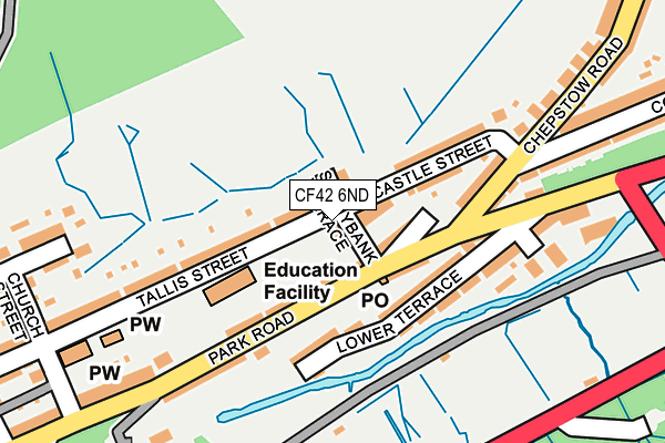 CF42 6ND map - OS OpenMap – Local (Ordnance Survey)