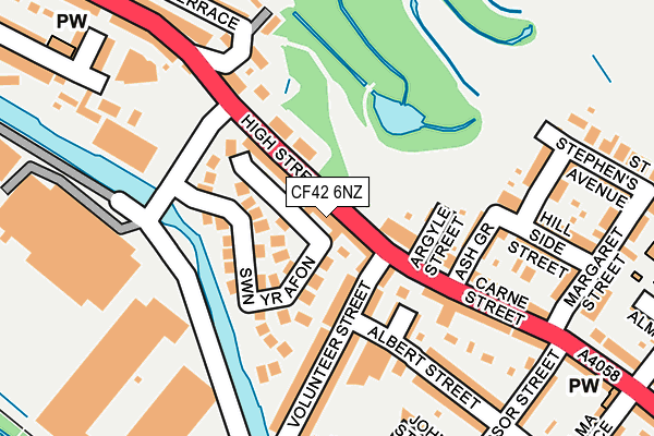 CF42 6NZ map - OS OpenMap – Local (Ordnance Survey)