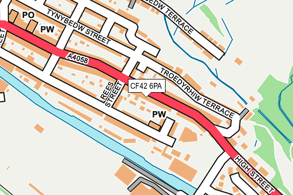 CF42 6PA map - OS OpenMap – Local (Ordnance Survey)