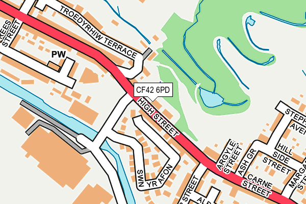 CF42 6PD map - OS OpenMap – Local (Ordnance Survey)