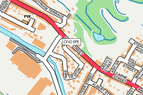 CF42 6PE map - OS OpenMap – Local (Ordnance Survey)