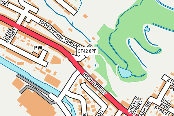 CF42 6PF map - OS OpenMap – Local (Ordnance Survey)