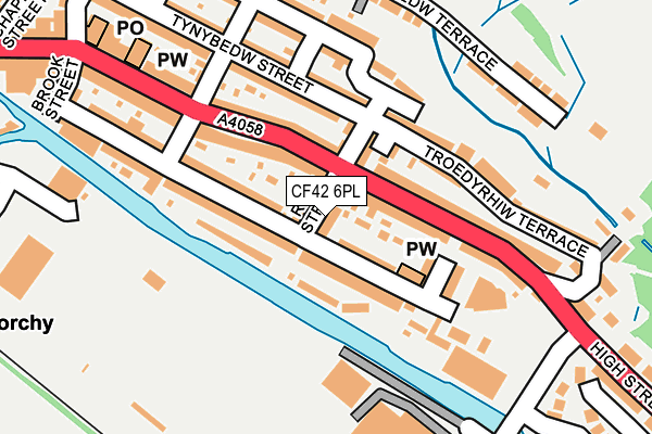CF42 6PL map - OS OpenMap – Local (Ordnance Survey)