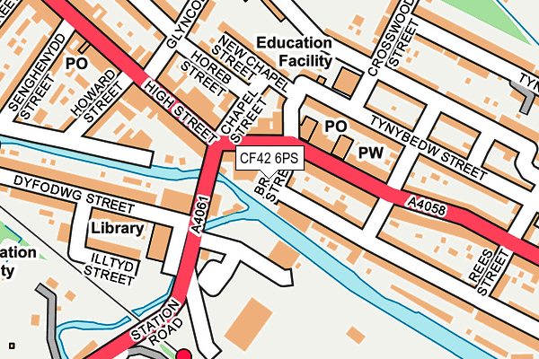 CF42 6PS map - OS OpenMap – Local (Ordnance Survey)