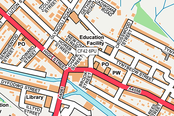 CF42 6PU map - OS OpenMap – Local (Ordnance Survey)