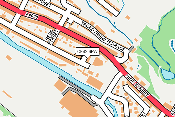 CF42 6PW map - OS OpenMap – Local (Ordnance Survey)