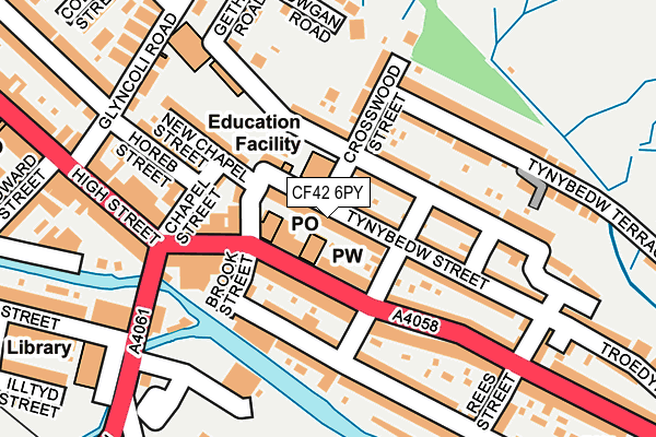 CF42 6PY map - OS OpenMap – Local (Ordnance Survey)