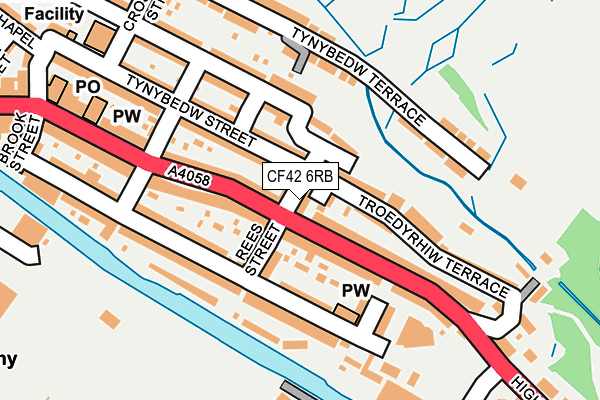 CF42 6RB map - OS OpenMap – Local (Ordnance Survey)